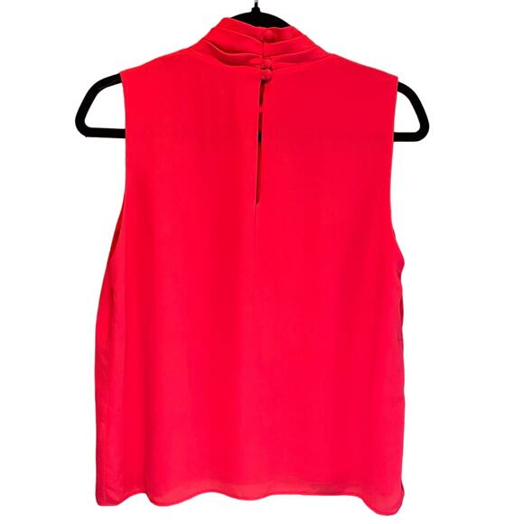Krisa Hot Pink Mock Neck Sleeveless Blouse - Medium - Picture 4 of 6